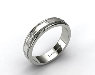 18k White Gold 6mm Bezel Set Diamond Wedding Ring